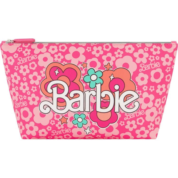 Barbie Barbie Large Trapezoid Cosmetic Bag - Pink Floral