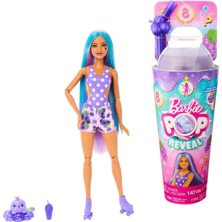 Barbie Barbie® Pop Reveal™ Fruit Series Doll, Grape Fizz Theme