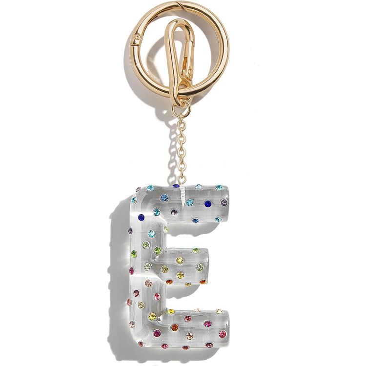 BaubleBar Confetti Initial Bag Charm - E