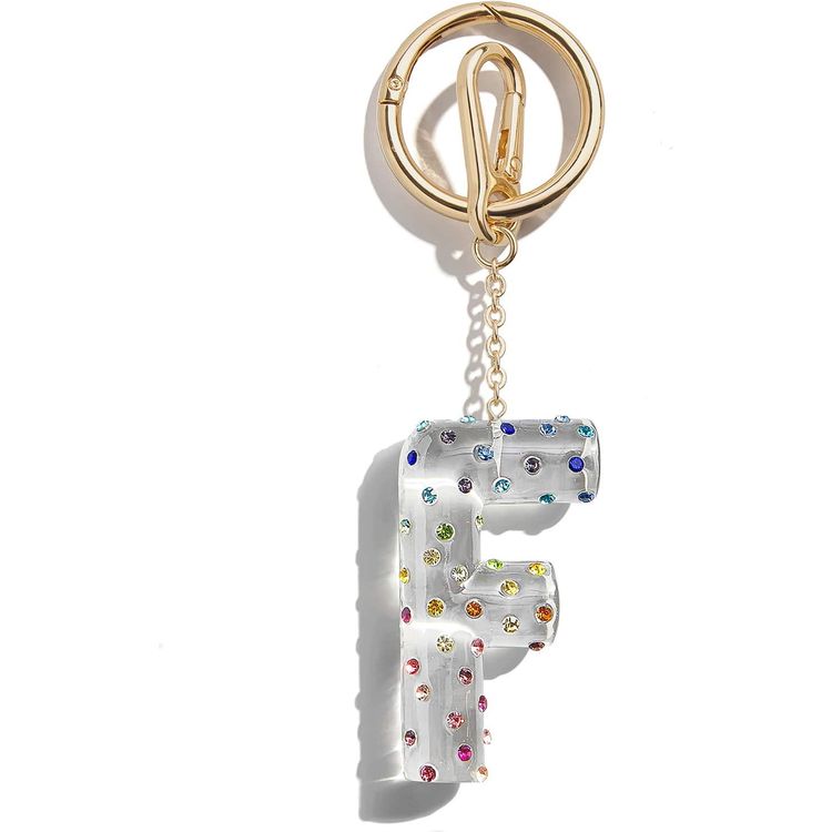 BaubleBar Confetti Initial Bag Charm - F