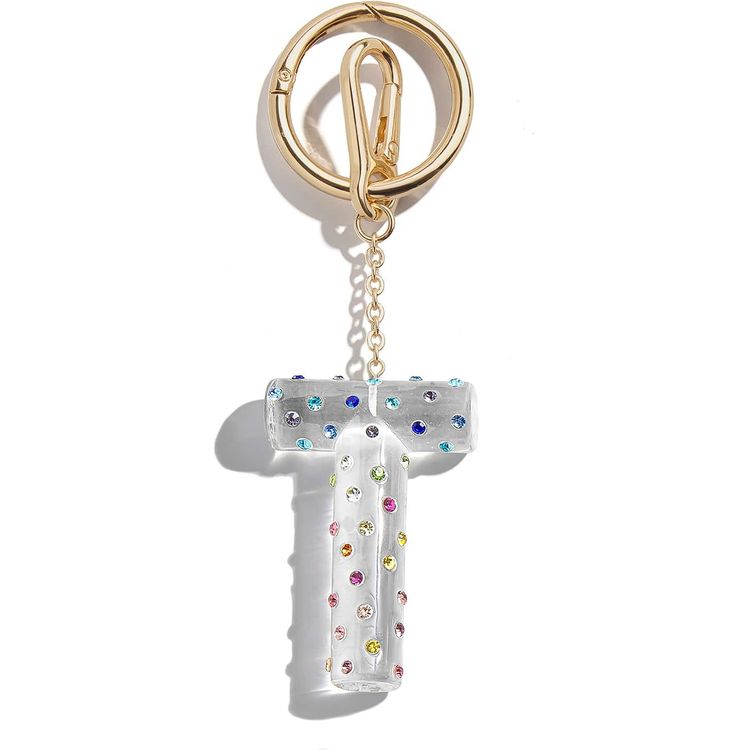 BaubleBar Confetti Initial Bag Charm - T