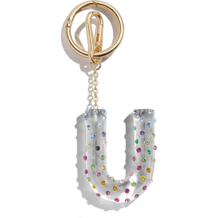 BaubleBar Confetti Initial Bag Charm - U