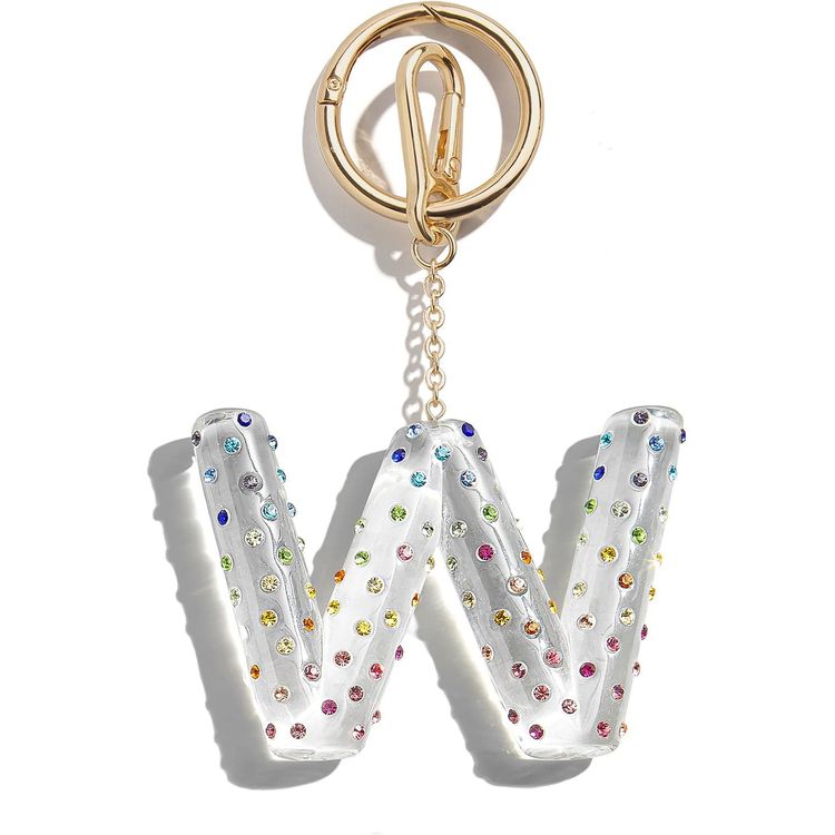 BaubleBar Confetti Initial Bag Charm - W