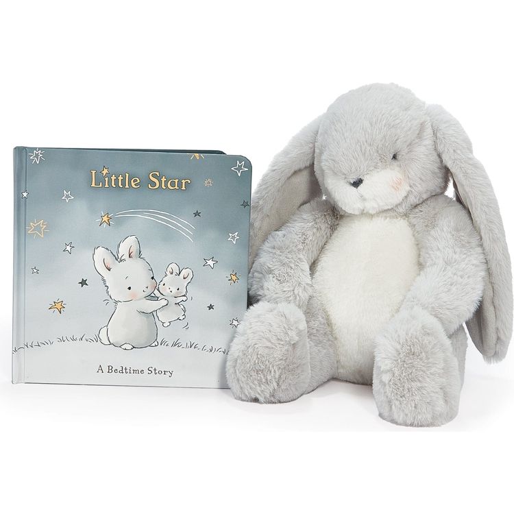 Bunnies By The Bay Little Nibble Bunny (Gray) Book & Plush Bundle