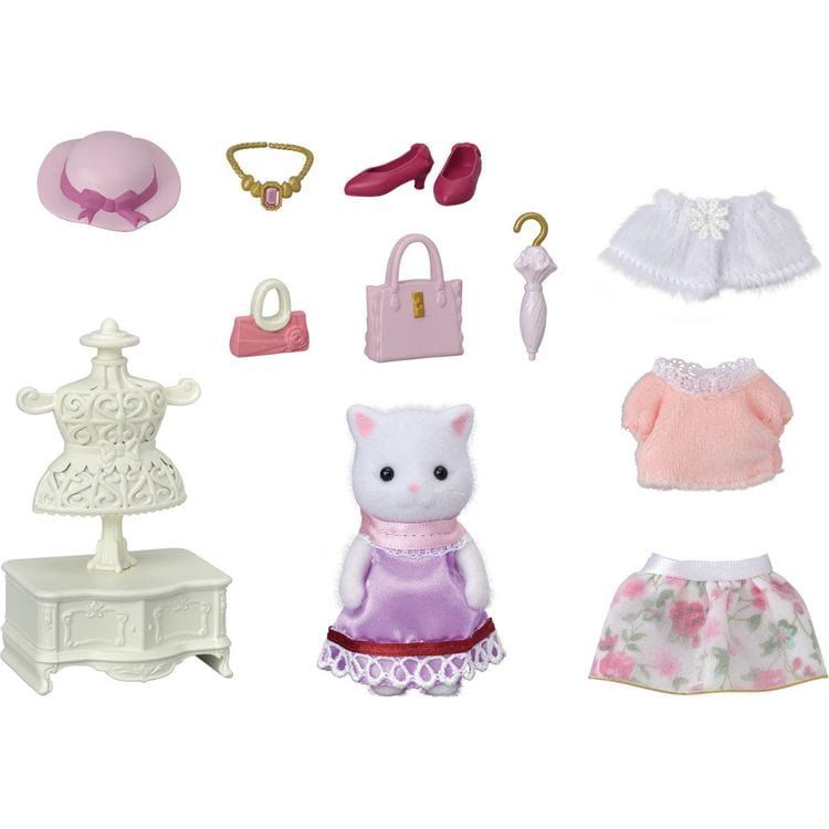 Calico Critters Calico Critters Fashion Playset Persian Cat, Dollhouse Playset with Figure and Fashion Accessories