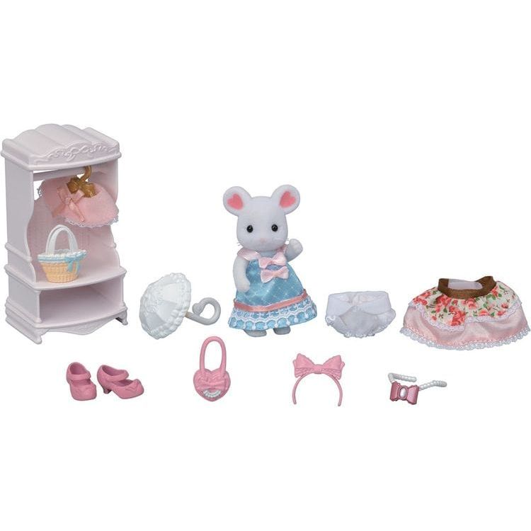 Calico Critters Calico Critters Fashion Playset Sugar Sweet Collection, Dollhouse Playset with Marshmallow Mouse Figure and Fashion Accessories