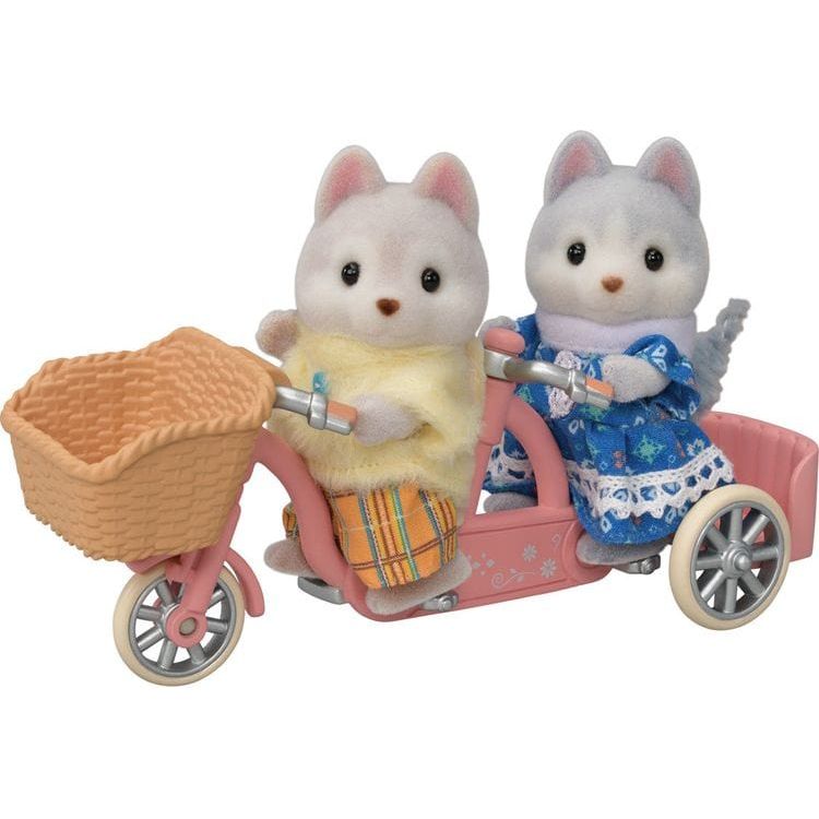 Calico Critters Calico Critters Husky Brother & Sister's Tandem Cycling Set Figures and Accessories