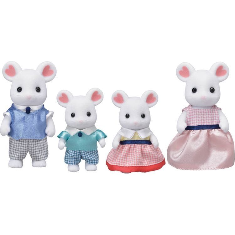 Calico Critters Calico Critters Marshmallow Mouse Family, Set of 4 Collectible Doll Figures