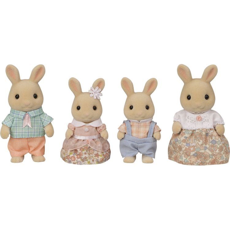 Calico Critters Calico Critters Milk Rabbit Family, Set of 4 Collectible Doll Figures