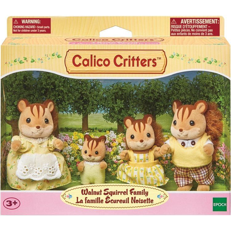 Calico Critters Calico Critters Walnut Squirrel Family, Set of 4 Collectible Doll Figures