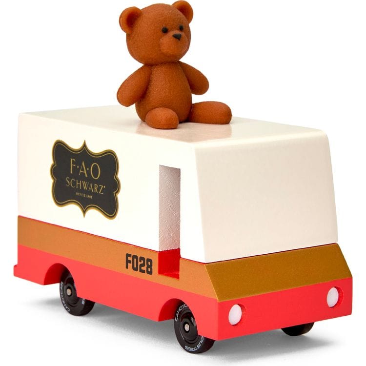 Candylab FAO Schwarz Wooden Van with Teddy Bear Topper