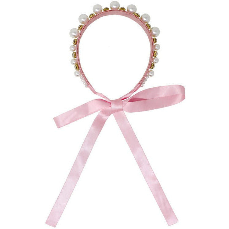 Claris - The Chicest Mouse in Paris™ Claris Jewelled Pearl Headband with Ribbon Ties