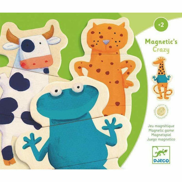 Djeco Crazy Animal Mix & Match Wooden Magnets