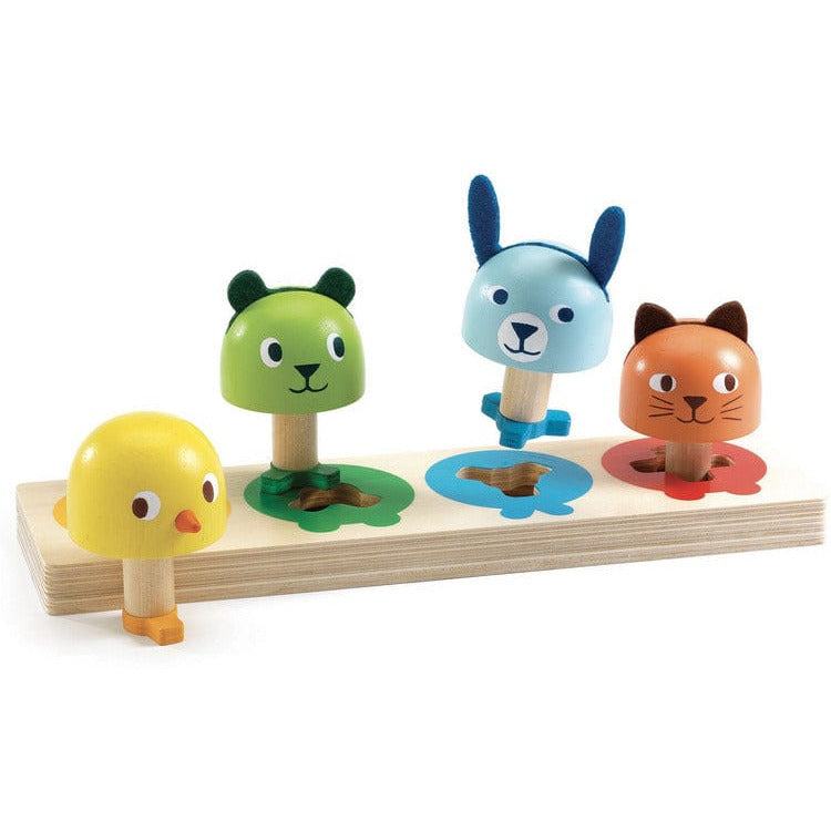 Djeco Tourniki Wooden Peg Animal Shape Sorter