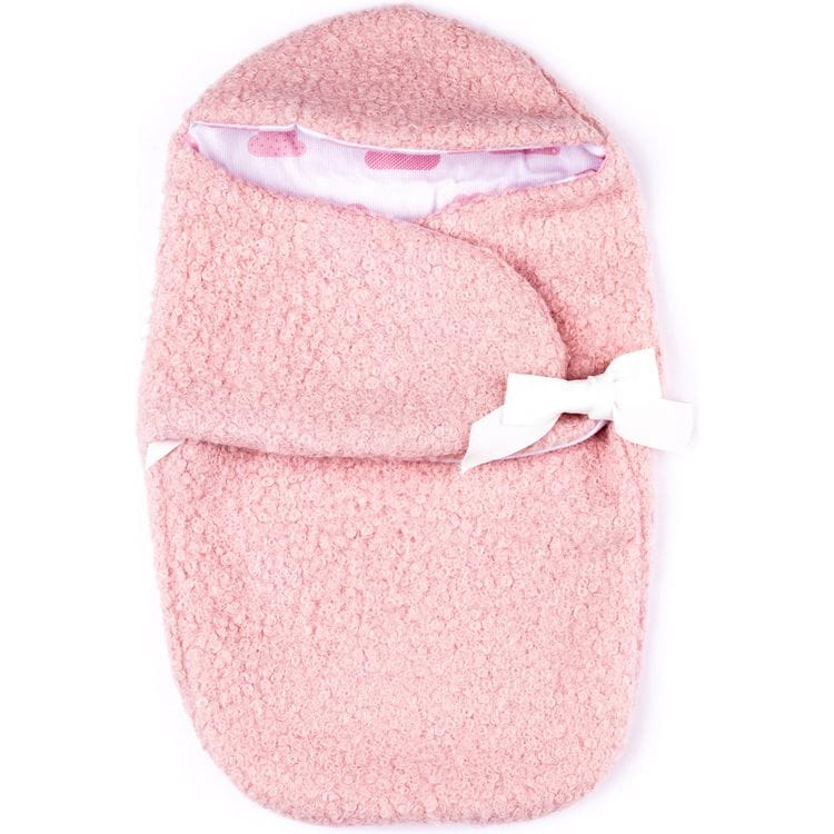 FAO Schwarz My FAO Doll Swaddle -Pink Wool With Pink Clouds