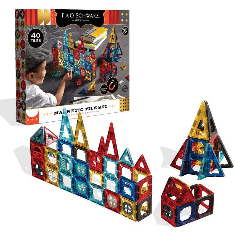 FAO Schwarz 40 Piece Magnetic Tile Set Custom Creation