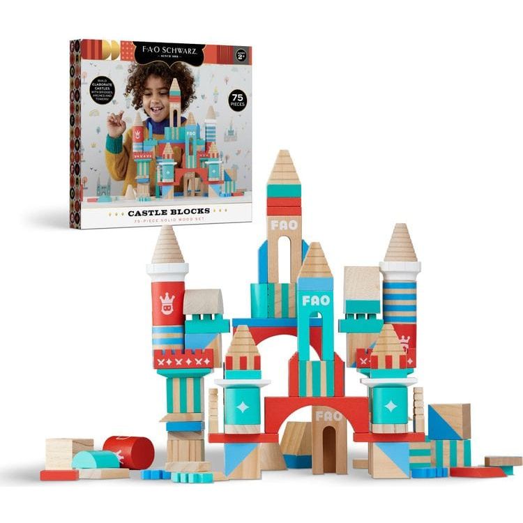 FAO Schwarz Medieval Wooden Castle Building Blocks