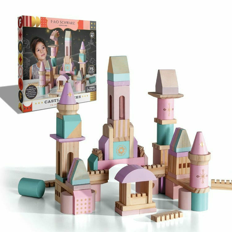 FAO Schwarz Wood Castle Blocks 75pcs