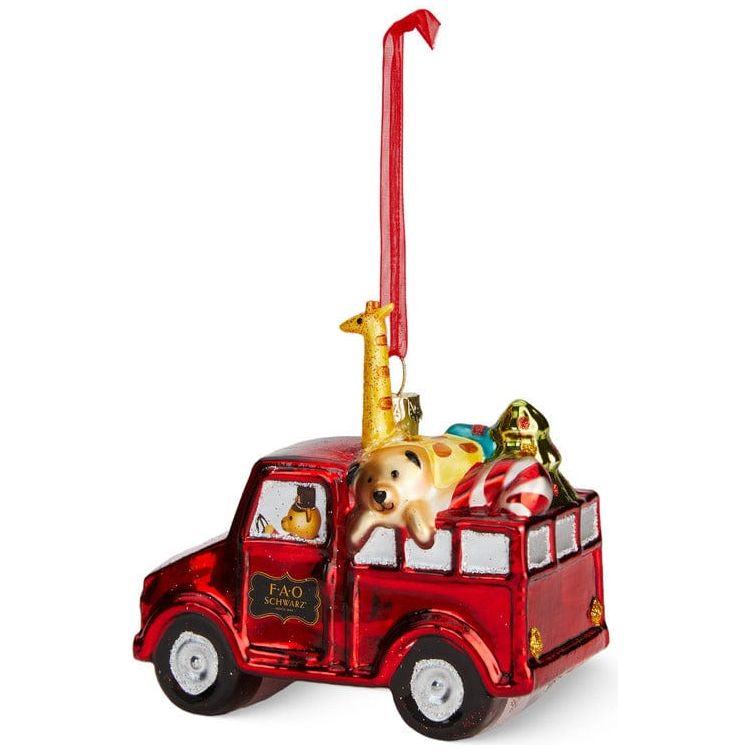 FAO Schwarz Toy Delivery Truck Glass Ornament