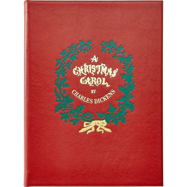 Graphic Image A Christmas Carol Book in Red Bonded Leather