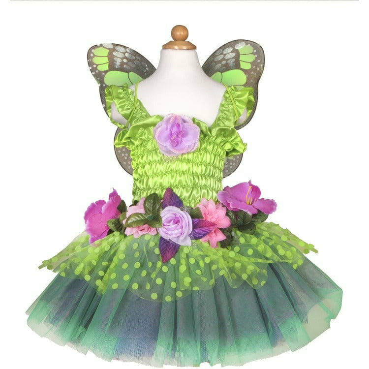 Great Pretenders Fairy Blooms Deluxe Dress & Wings, Green, Size 3-4