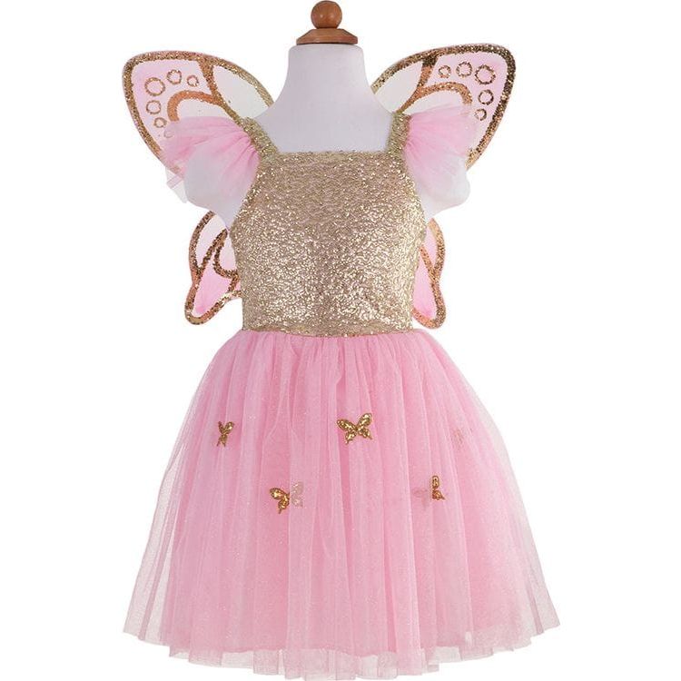 Great Pretenders Gold Butterfly Dress & Wings - Size 5-7 Years