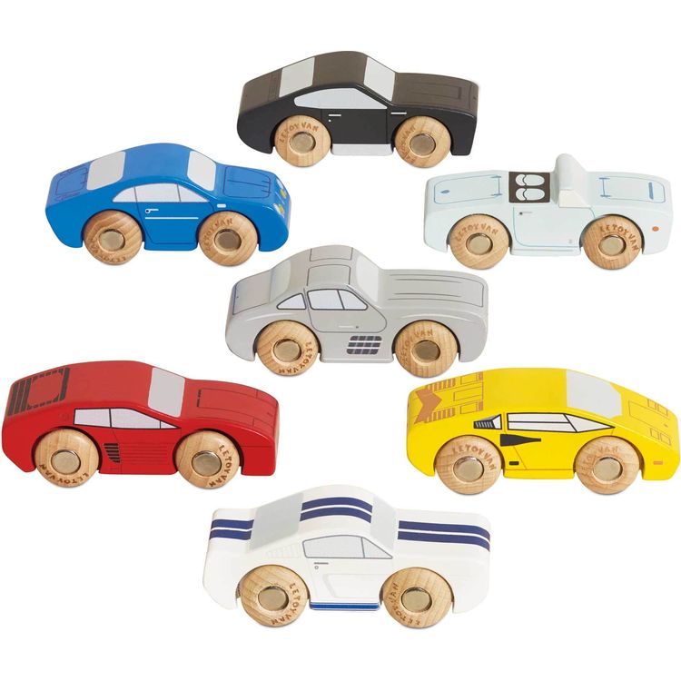 Le Toy Van Classic Wooden Sports Cars - 7 Pieces