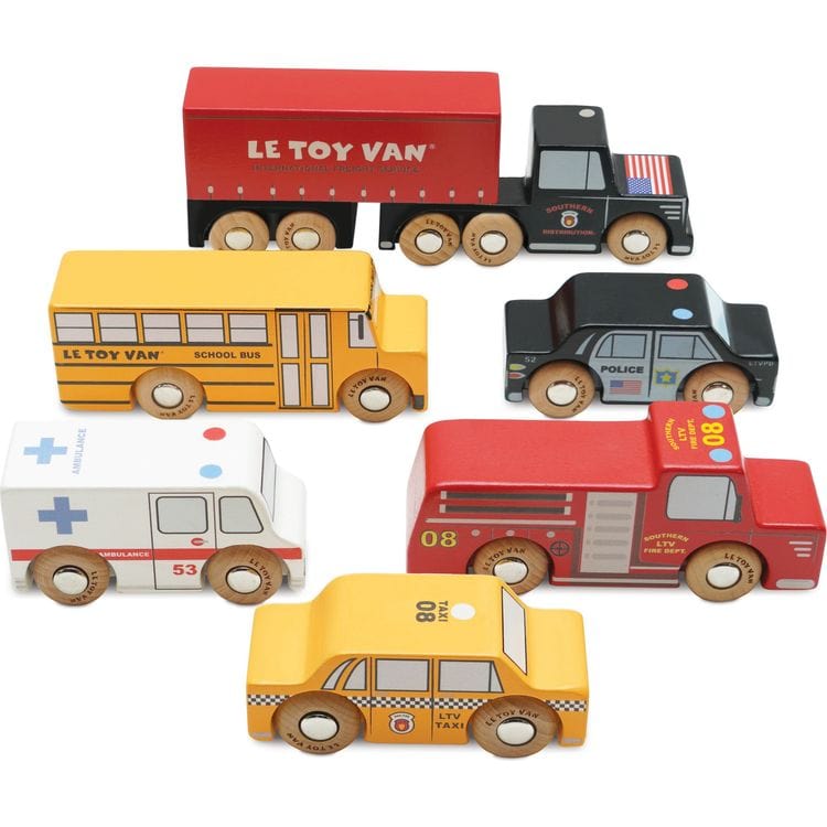 Le Toy Van New York Wood Toy Car Set - 7 Piece