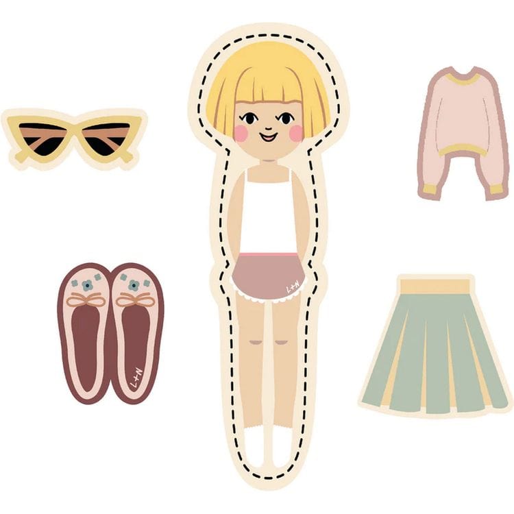 Light + Nine Nimix Paper Doll Girl 5-Piece Set