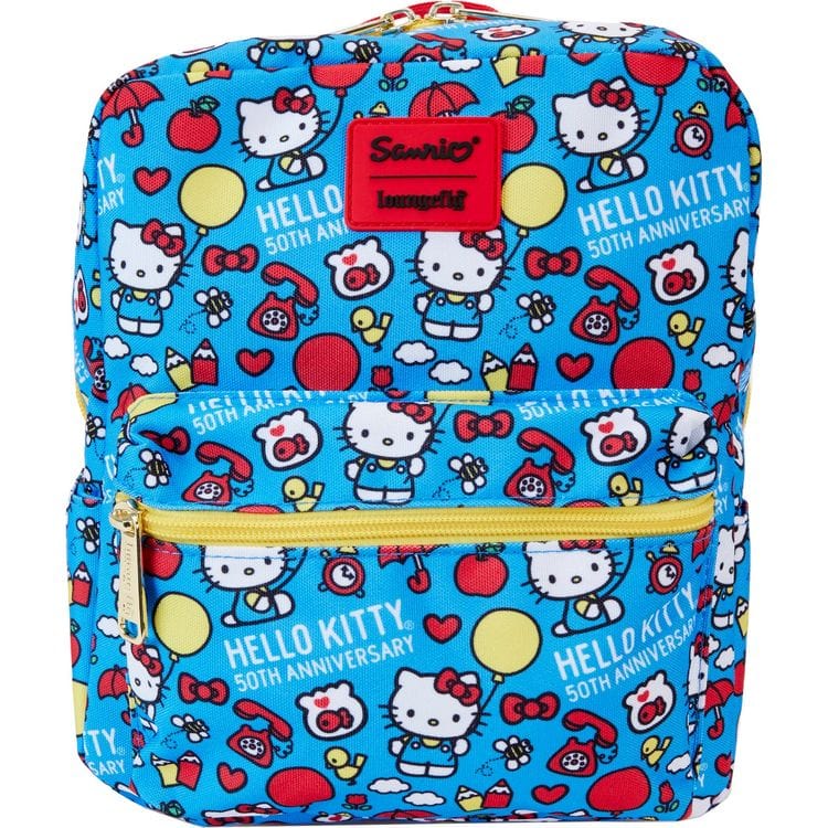 Loungefly Sanrio Hello Kitty 50th Anniversary All-Over Print Nylon Square Mini Backpack