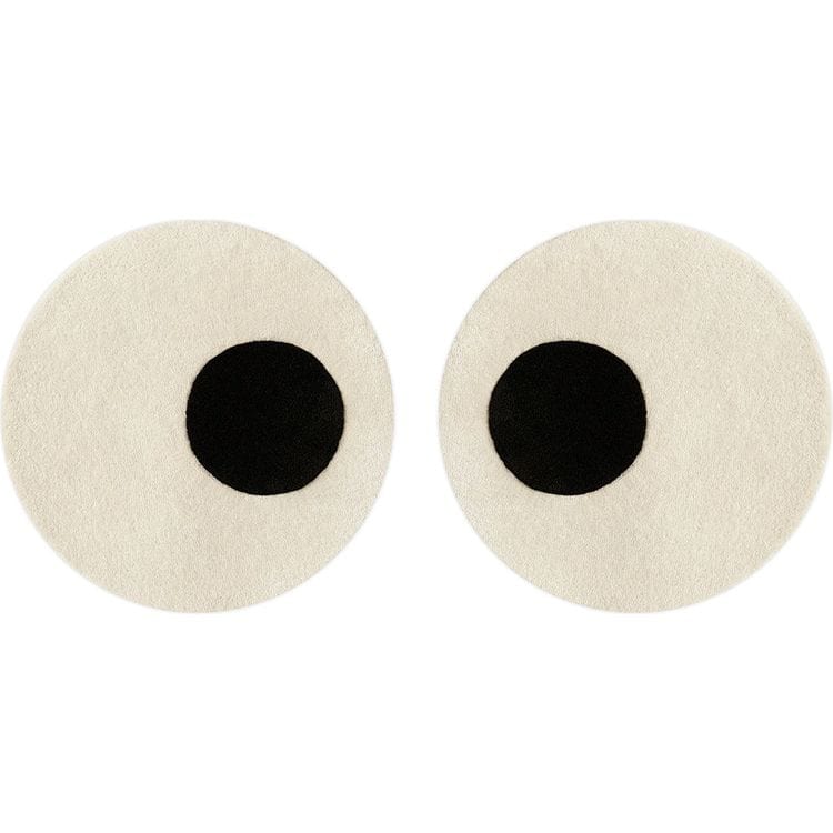 Maison Deux Pair of Eyes Round Rug - White/Black