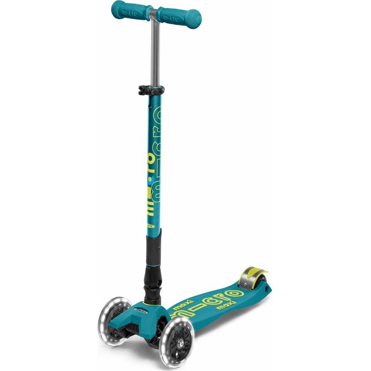 Micro Kickboard Micro Maxi Foldable LED Scooter - Petrol Green