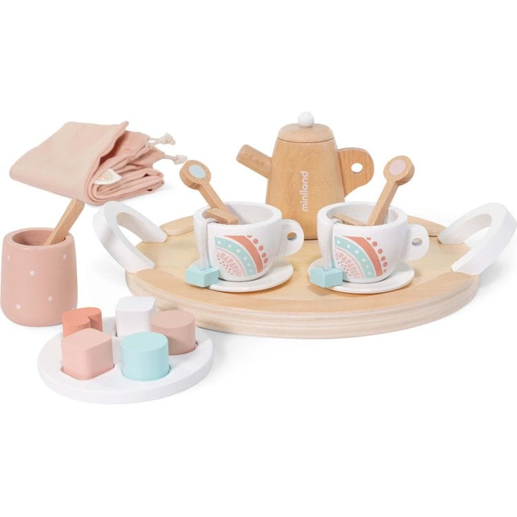 miniland Doll Wooden Tea Set