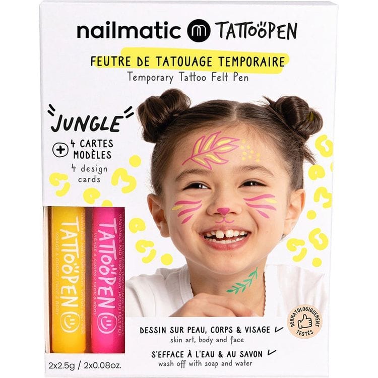 Nailmatic Jungle Tattoo Pen Set for Kids