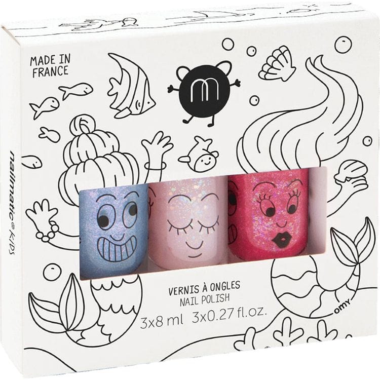 Nailmatic Mermaid Nail Polish 3 Pack for Kids