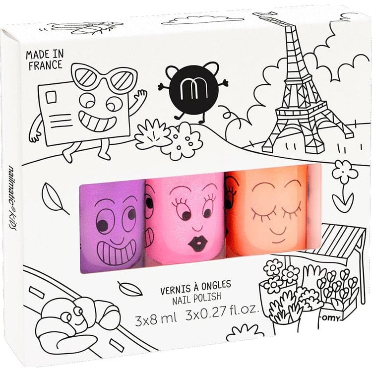 Nailmatic Paris Neon Nail Polish 3 Pack for Kids