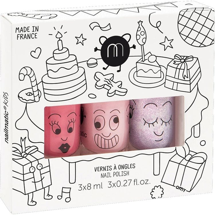 Nailmatic Party Nail Polish 3 Pack for Kids