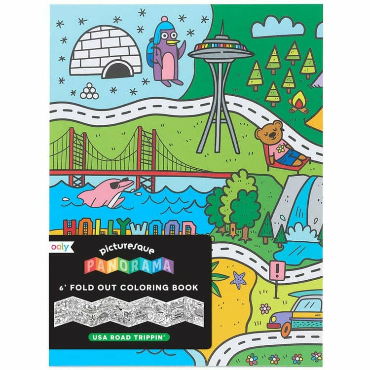 Ooly Picturesque Panorama Coloring Book - USA Road Trippin'