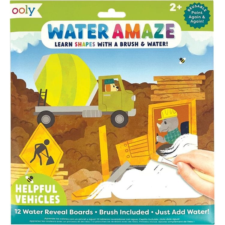 Ooly Water Amaze Water Reveal Boards - Helpful Vehicles 13 Piece Set