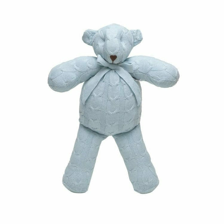 Rian Tricot Blue Cable Knit Plush Teddy Bear