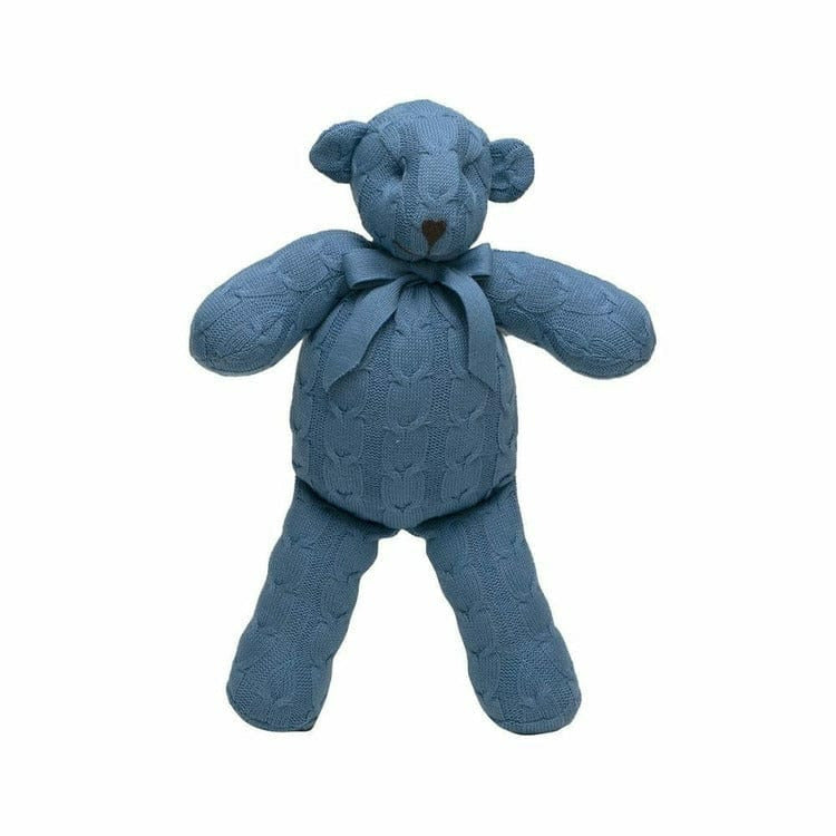 Rian Tricot Dark Blue Cable Knit Plush Teddy Bear