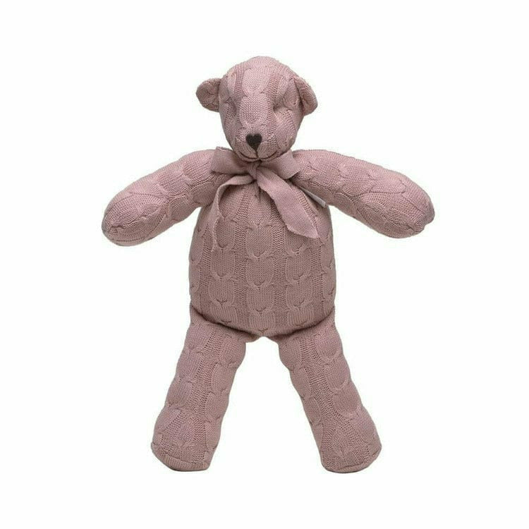 Rian Tricot Rose Cable Knit Plush Teddy Bear