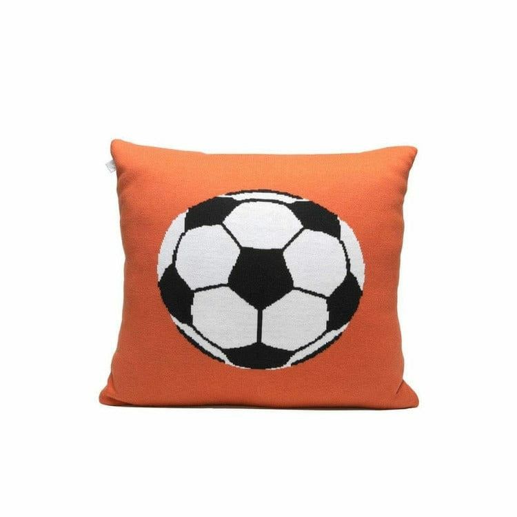 Rian Tricot Orange Soccer Ball Pillow