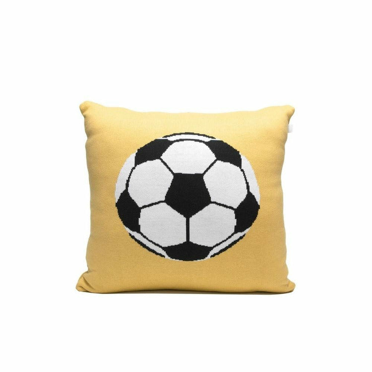 Rian Tricot Yellow Soccer Ball Pillow