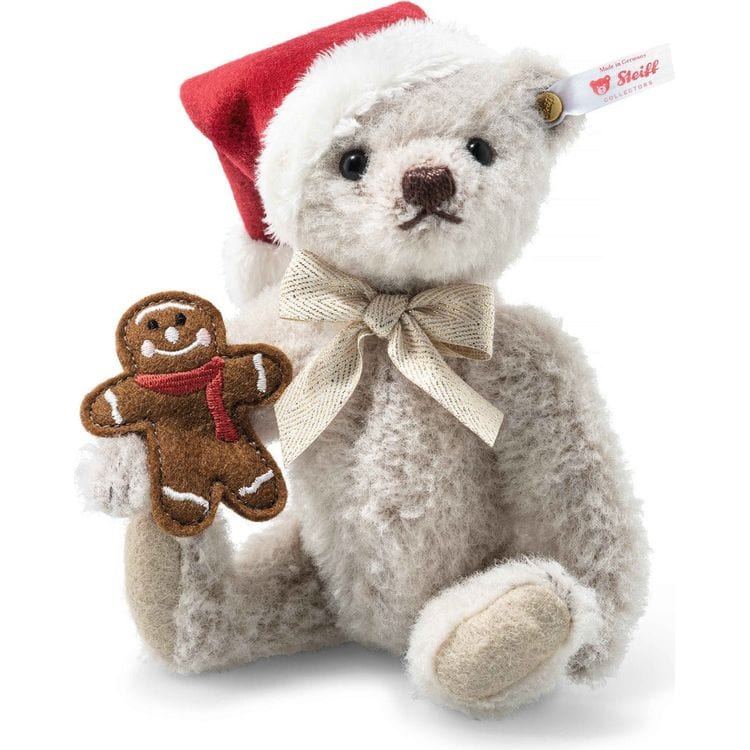 Steiff North America, Inc. Little Santa Claus Teddy Bear with Gingerbread Cookie - 2024 Limited Edition