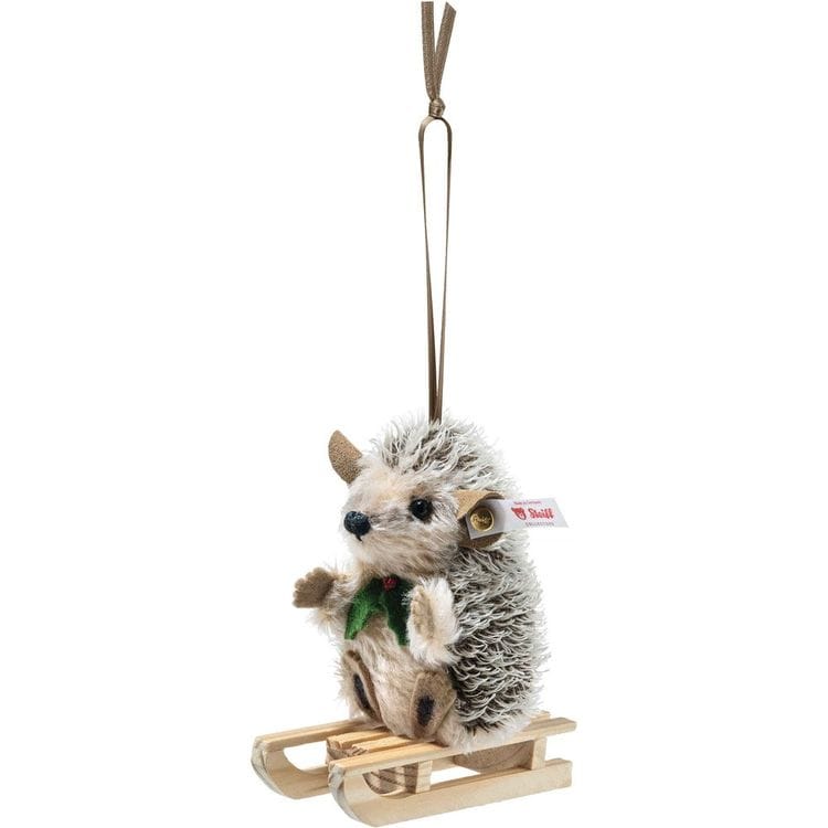 Steiff North America, Inc. Sledding Hedgehog Holiday Ornament - 2024 North American Exclusive