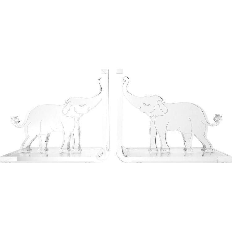 Tara Wilson Designs Elephant Bookends - Clear