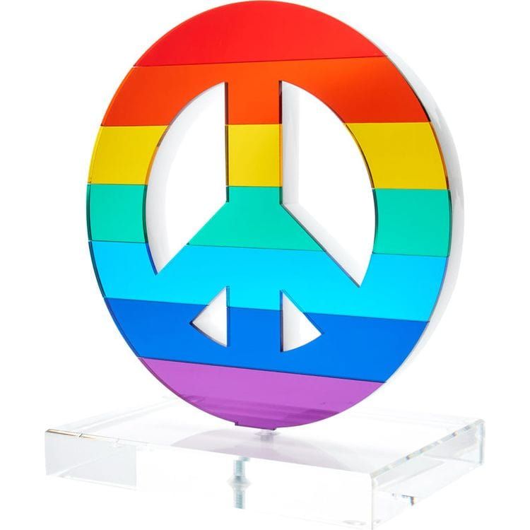 Tara Wilson Designs Shelf Decor Peace Sign - Mirrored Rainbow