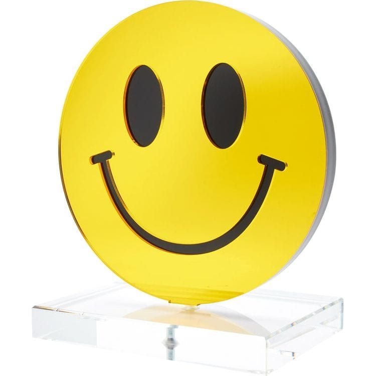 Tara Wilson Designs Shelf Decor Smiley Face - Mirrored Yellow