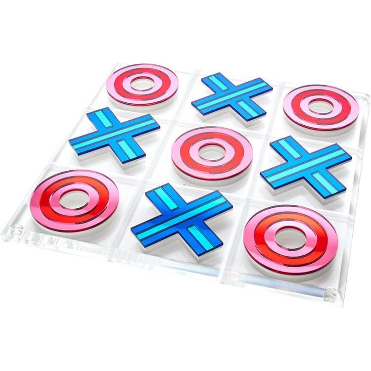 Tara Wilson Designs Tic Tac Toe Mirror - Red & Blue Stripes